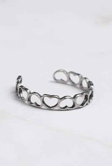 Wholesaler Z. Emilie - Heart steel foot or phalanx ring