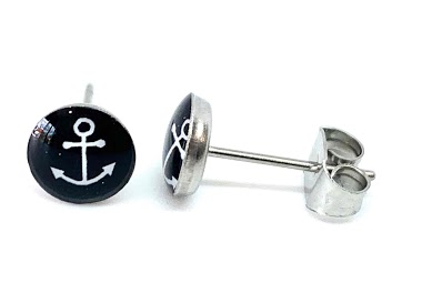 Großhändler Z. Emilie - Marine anchor steel earring