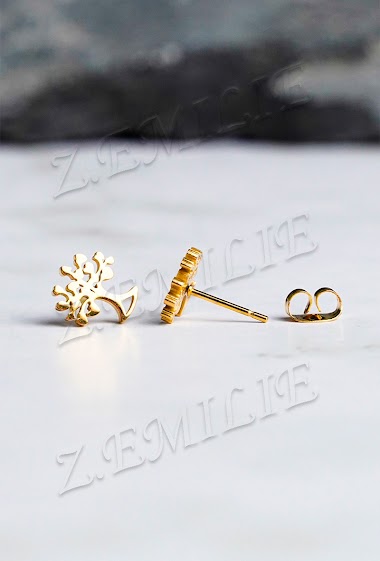 Wholesaler Z. Emilie - Tree of life steel earring