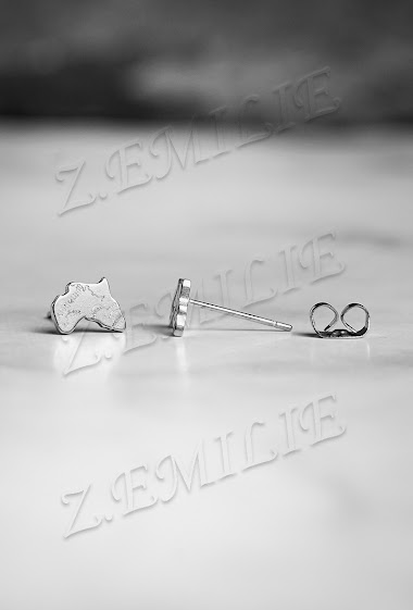 Großhändler Z. Emilie - Map Africa steel earring
