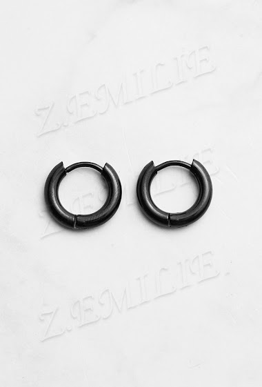 Wholesaler Z. Emilie - Creole steel earring 2.5x8mm