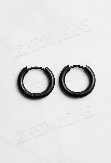 Großhändler Z. Emilie - Creole steel earring 2.5x10mm