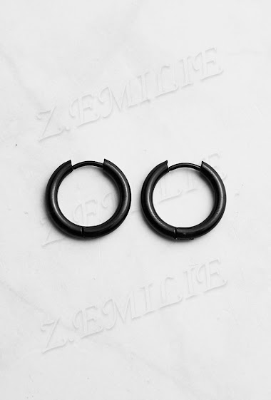 Wholesaler Z. Emilie - Creole steel earring 2.5x12mm