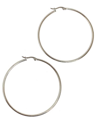Wholesaler Z. Emilie - Creole steel earring 2x60mm