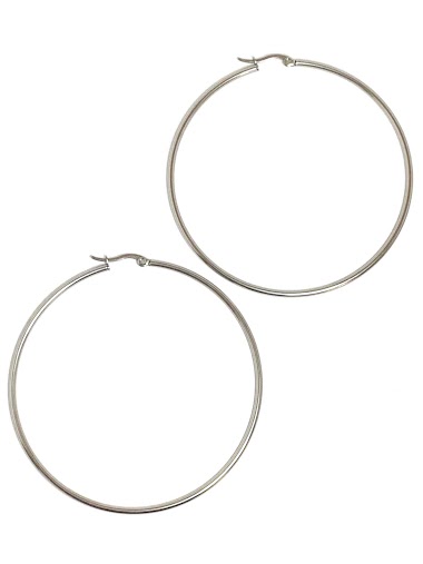 Wholesaler Z. Emilie - Creole steel earring 2x70mm