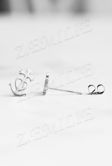 Wholesaler Z. Emilie - Camargue cross steel earring