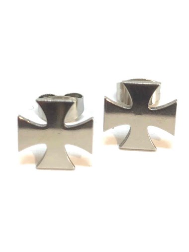 Wholesaler Z. Emilie - Cross Maltese steel earring
