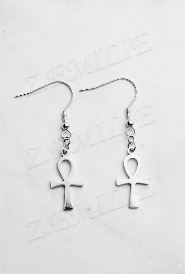 Wholesaler Z. Emilie - Egypt cross steel earring