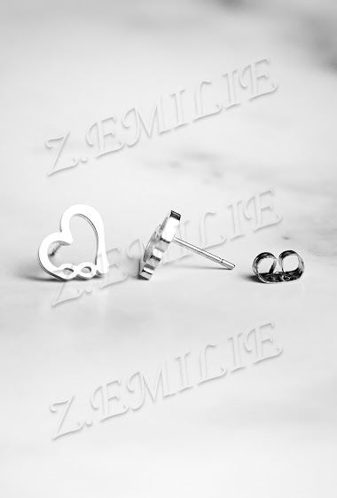Mayorista Z. Emilie - Infinite heart steel earring