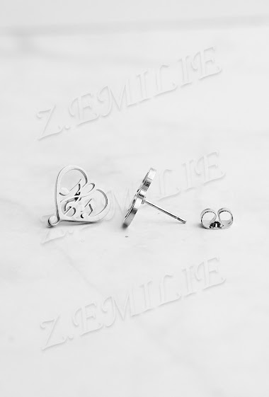Wholesaler Z. Emilie - Music heart steel earring