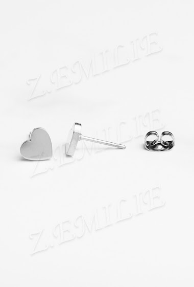 Heart steel earring