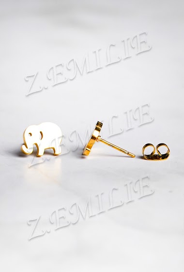 Wholesaler Z. Emilie - Elephant steel earring