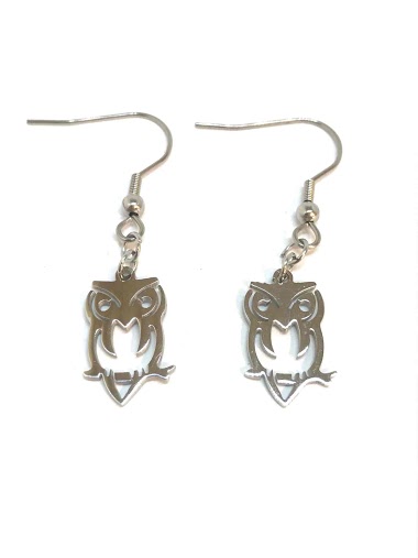 Wholesaler Z. Emilie - Owl steel earring