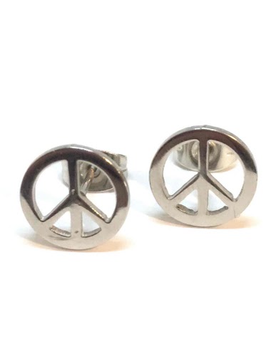 Wholesaler Z. Emilie - Peace love steel earring