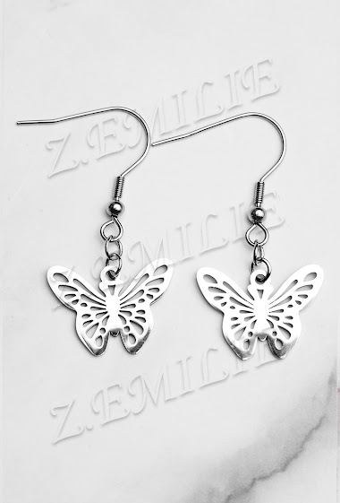 Wholesaler Z. Emilie - butterfly steel earring