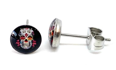 Großhändler Z. Emilie - Mexican skull steel earring