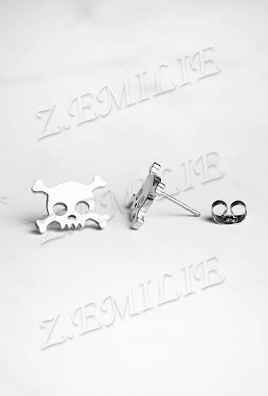 Großhändler Z. Emilie - Skull steel earring