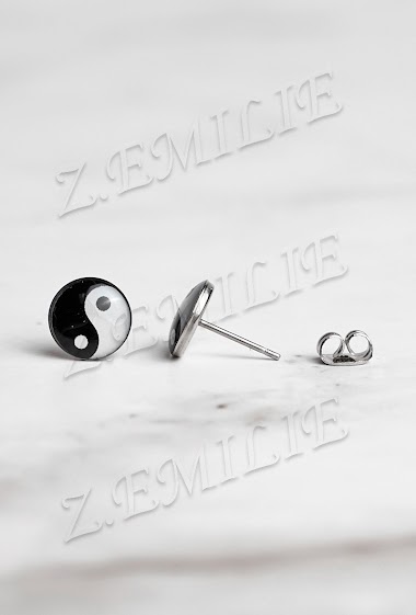 Mayorista Z. Emilie - Yin Yang steel earring
