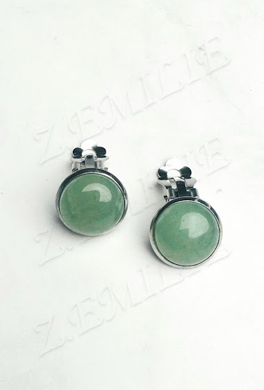 Großhändler Z. Emilie - Jade stone clip earring