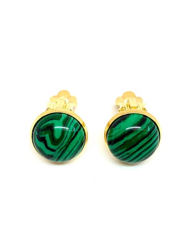 Wholesaler Z. Emilie - Malachite stone clip earring