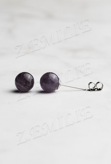 Wholesaler Z. Emilie - Amethyst stone earring