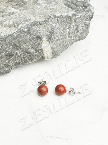 Wholesaler Z. Emilie - Coral stone earring