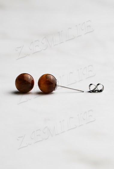 Wholesaler Z. Emilie - Tiger eye stone earring