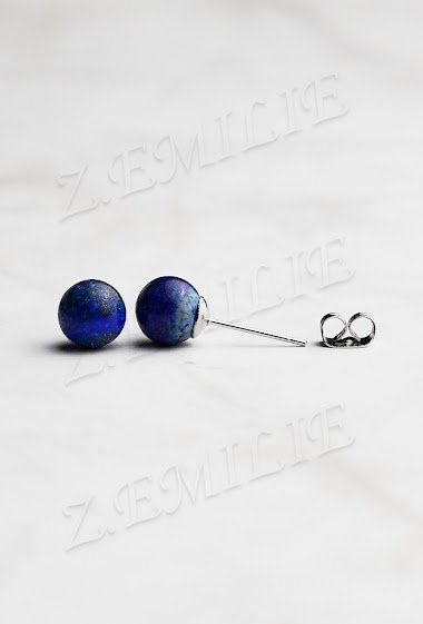 Grossiste Z. Emilie - Boucle d'oreille pierre lapis lazuli