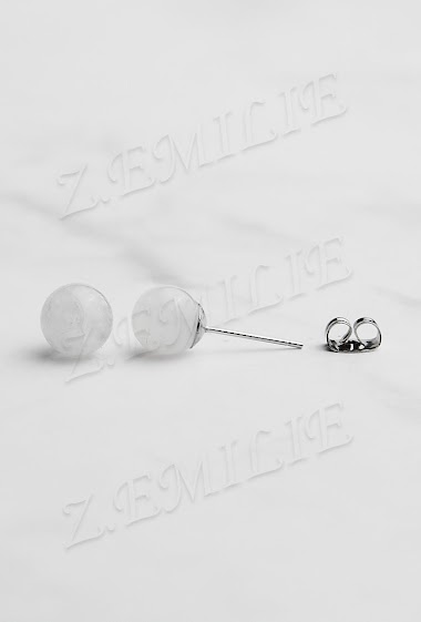 Wholesaler Z. Emilie - White quartz stone earring