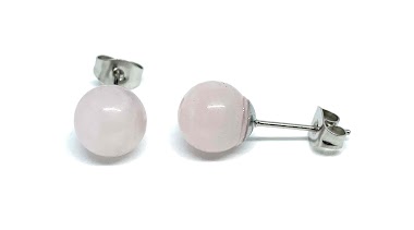 Wholesaler Z. Emilie - Rose quartz stone earring