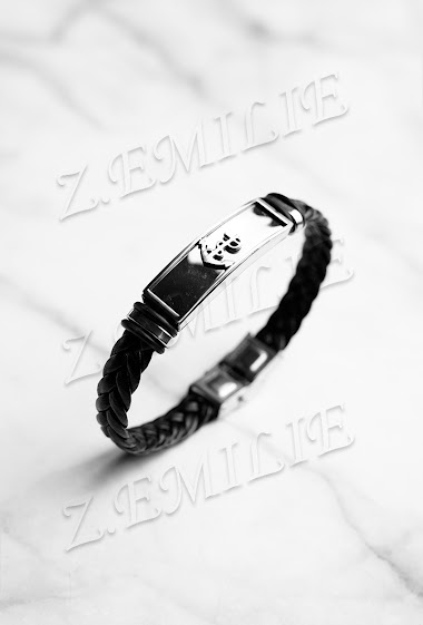 Mayorista Z. Emilie - Marine anchor rubber steel bracelet