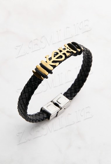 Wholesaler Z. Emilie - Camargue cross rubber steel bracelet