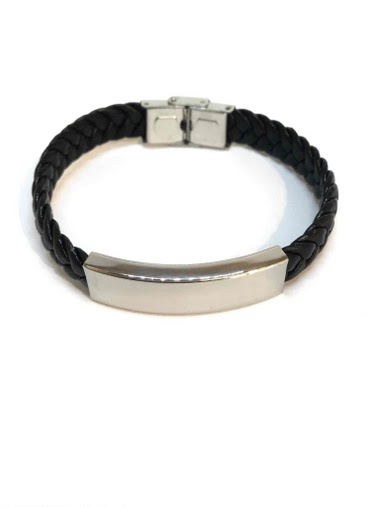 Großhändler Z. Emilie - Rubber braided steel bracelet to engrave