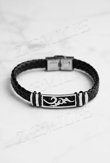 Mayorista Z. Emilie - Tribal rubber steel bracelet