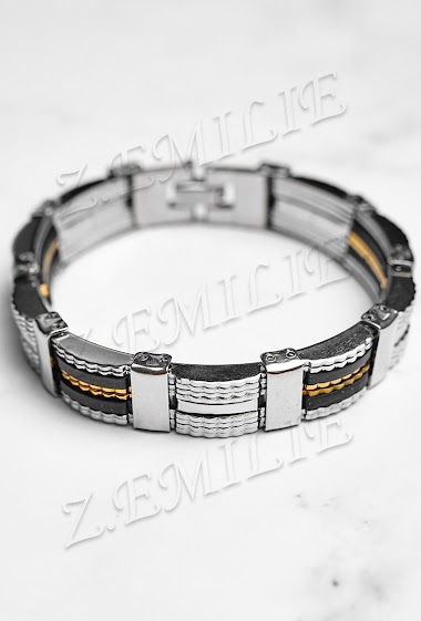 Wholesalers Z. Emilie - Rubber steel bracelet