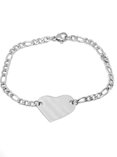 Wholesaler Z. Emilie - Heart steel bracelet to engrave