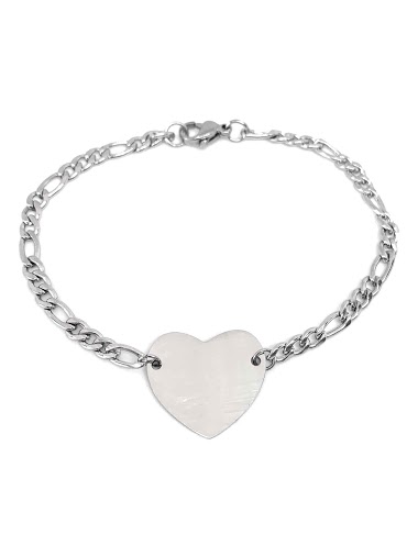Großhändler Z. Emilie - Heart steel bracelet to engrave