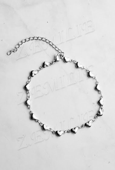 Grossiste Z. Emilie - Bracelet acier cœur