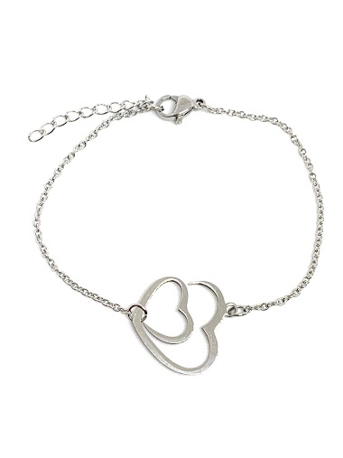 Wholesaler Z. Emilie - Double heart steel bracelet
