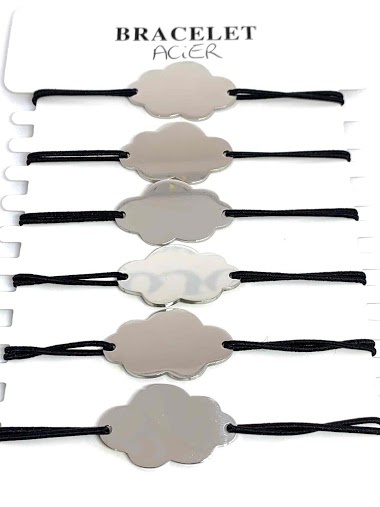 Wholesaler Z. Emilie - Cloud elastic steel bracelet to engrave