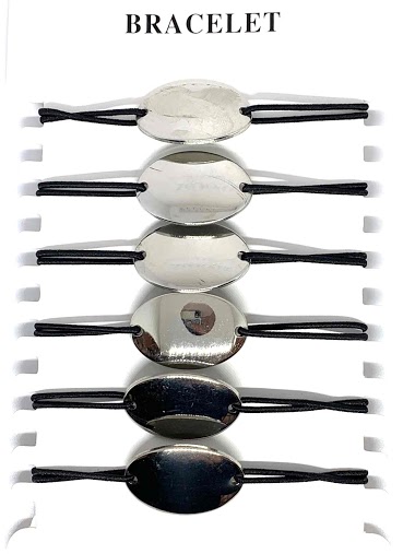 Großhändler Z. Emilie - Oval bomber elactic steel bracelet to engrave