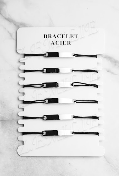 Wholesaler Z. Emilie - Plaque elactic steel bracelet to engrave