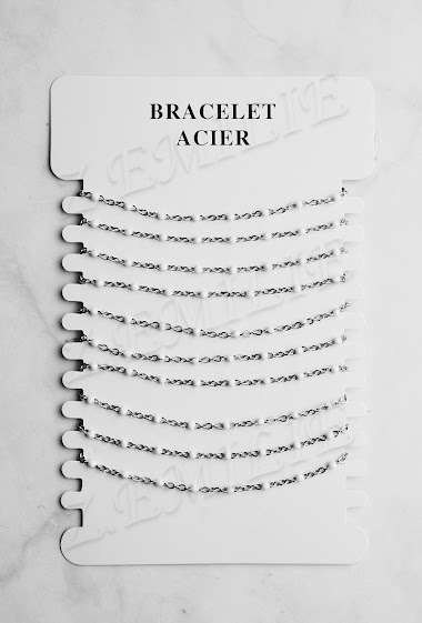 Grossistes Z. Emilie - Bracelet acier émaillé blanc