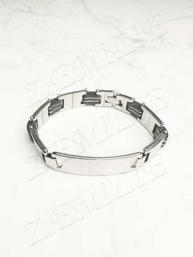Wholesaler Z. Emilie - Steel and rubber bracelet to engrave