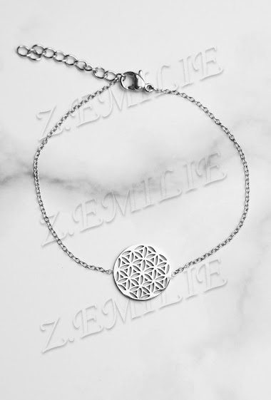 Großhändler Z. Emilie - Flower of life steel bracelet