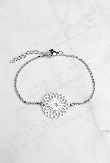 Mayorista Z. Emilie - Mandala flower steel bracelet