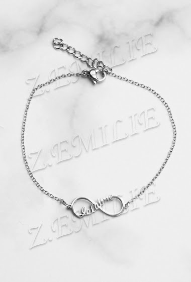Grossiste Z. Emilie - Bracelet acier infini message " Je t'aime "