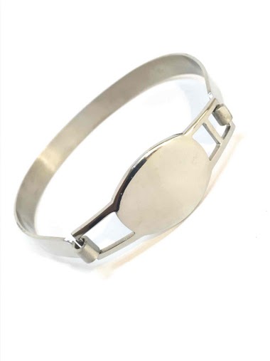 Wholesaler Z. Emilie - Oval steel bracelet to engrave