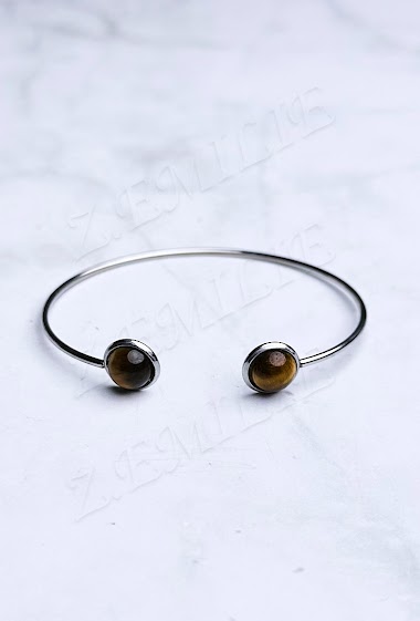 Wholesalers Z. Emilie - Tiger eye stone steel bracelet