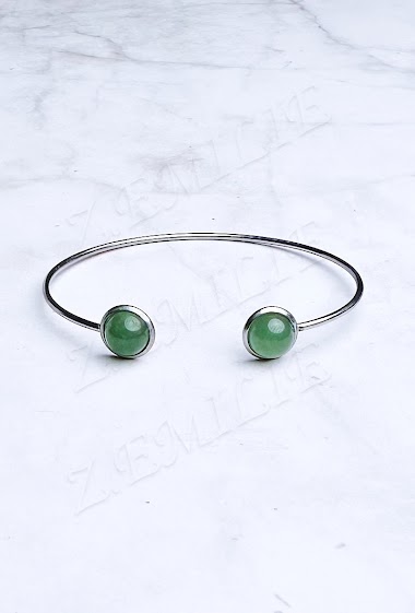 Wholesalers Z. Emilie - Jade stone steel bracelet